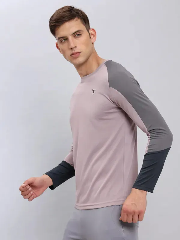 Men Colorblock Slim Fit Crew Neck T-shirt with TECHNO COOL 