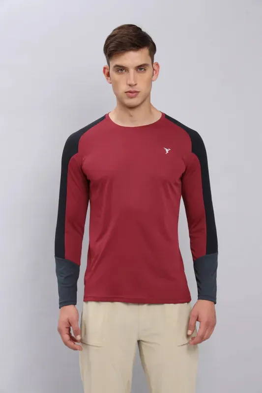 Men Colorblock Slim Fit Crew Neck T-shirt with TECHNO COOL 