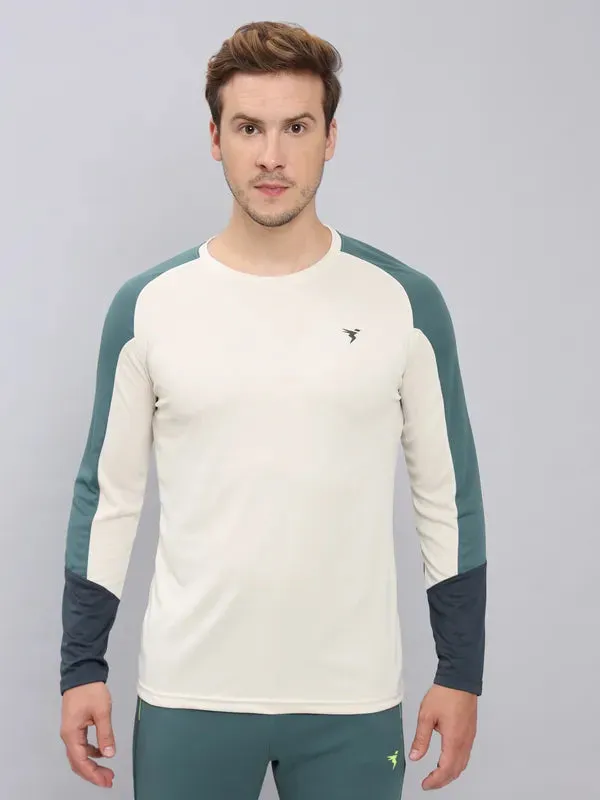 Men Colorblock Slim Fit Crew Neck T-shirt with TECHNO COOL 