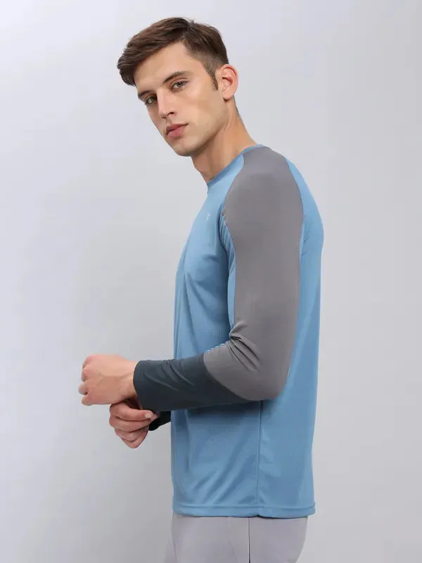 Men Colorblock Slim Fit Crew Neck T-shirt with TECHNO COOL 