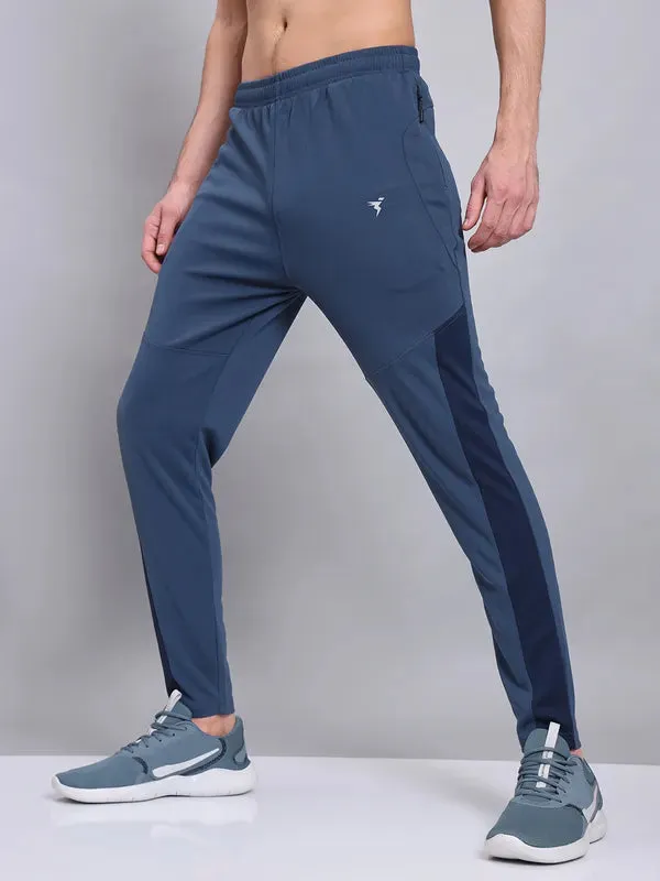 Men Colorblock Slim Fit Trackpants with TECHNO DRY