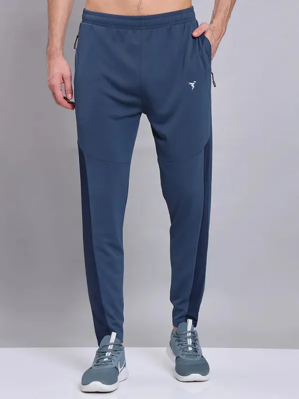 Men Colorblock Slim Fit Trackpants with TECHNO DRY