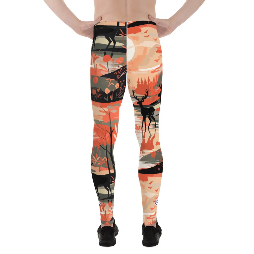 Men's Athletic Workout Leggings - Deer Forest