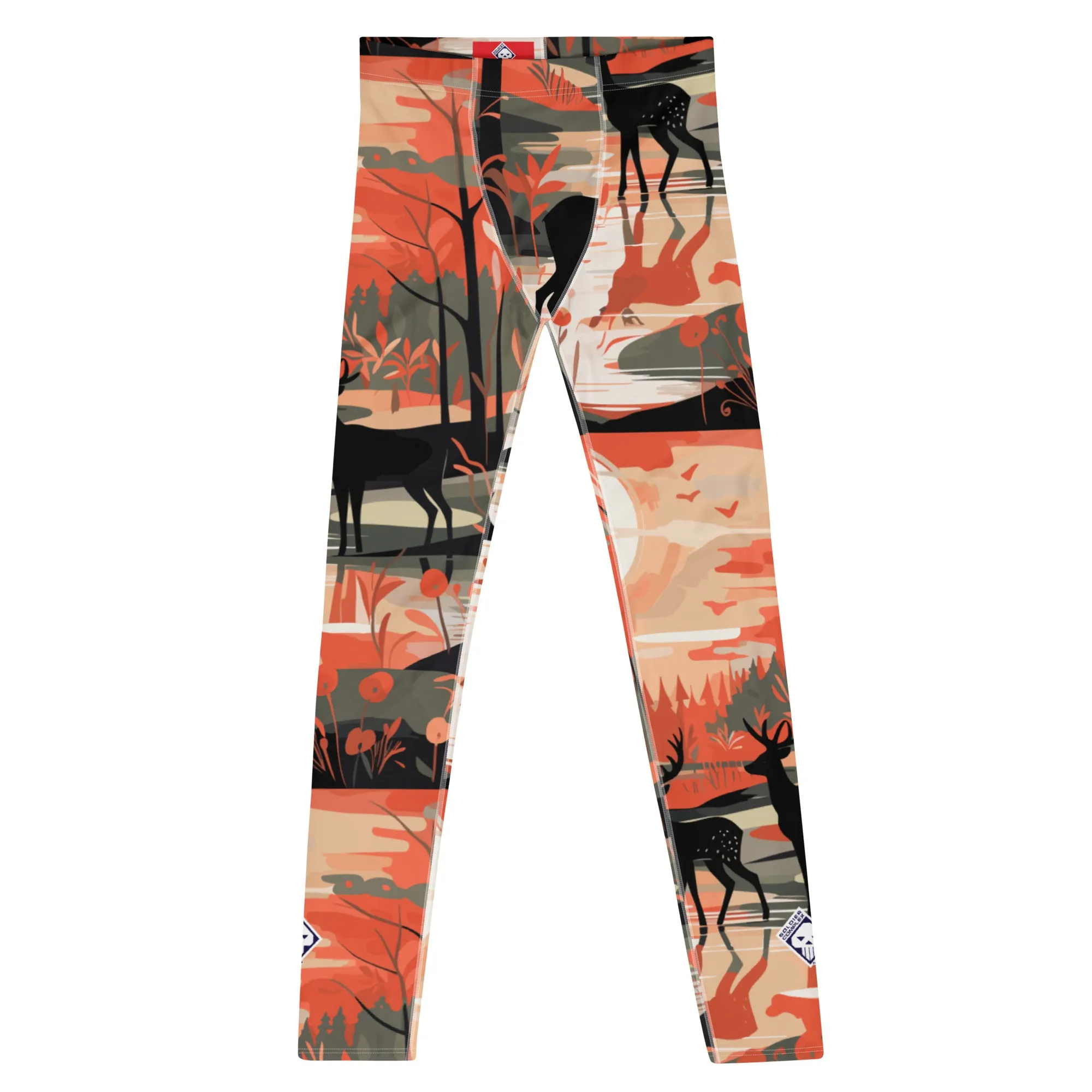 Men's Athletic Workout Leggings - Deer Forest