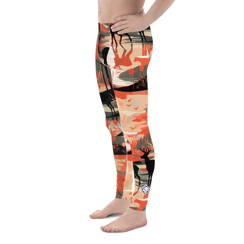 Men's Athletic Workout Leggings - Deer Forest