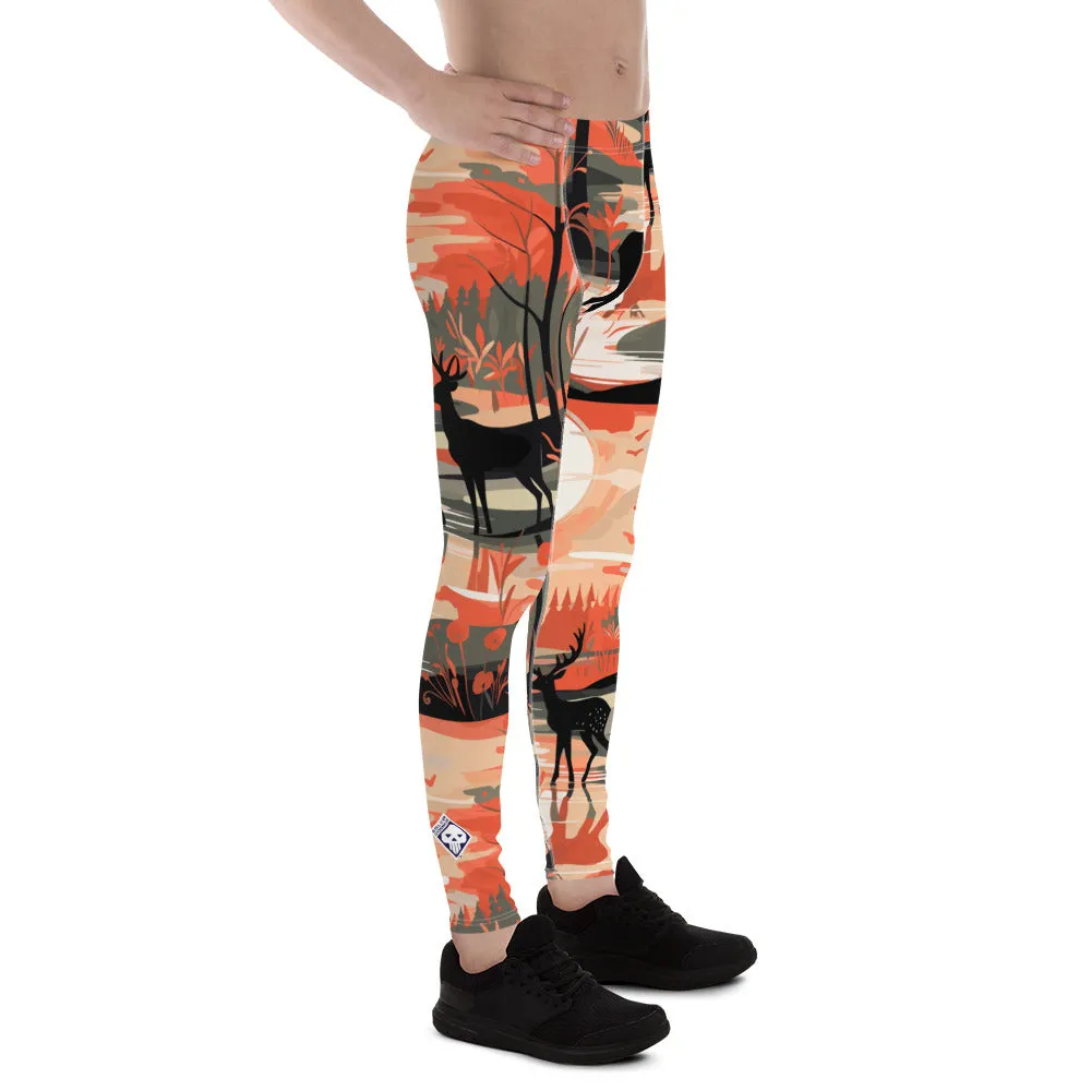 Men's Athletic Workout Leggings - Deer Forest