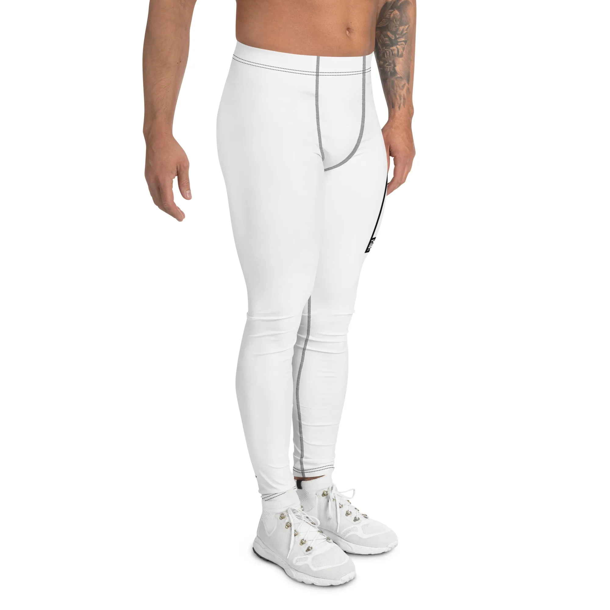 Men's Athletic Workout Leggings For Jiu Jitsu 016 - Snow