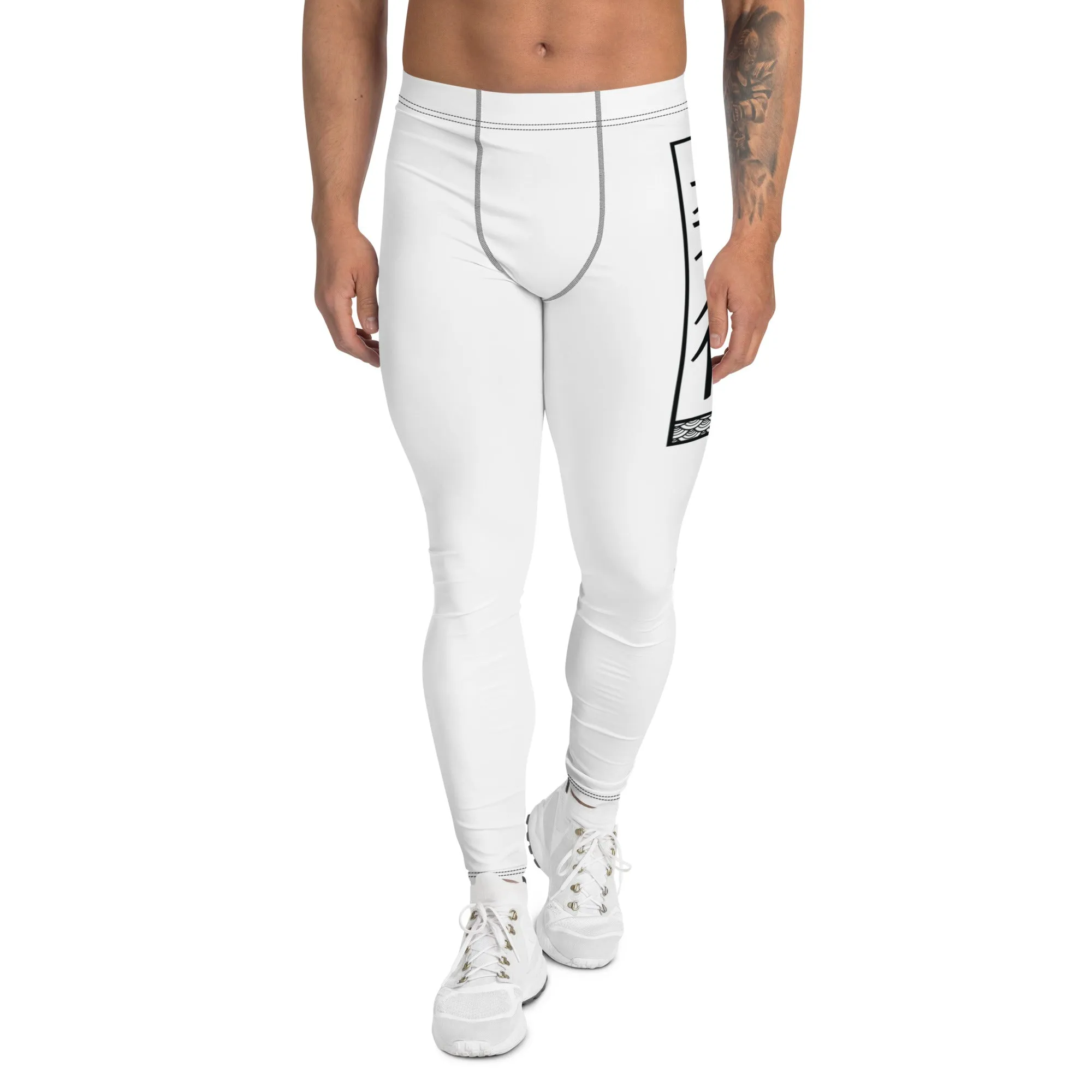 Men's Athletic Workout Leggings For Jiu Jitsu 016 - Snow