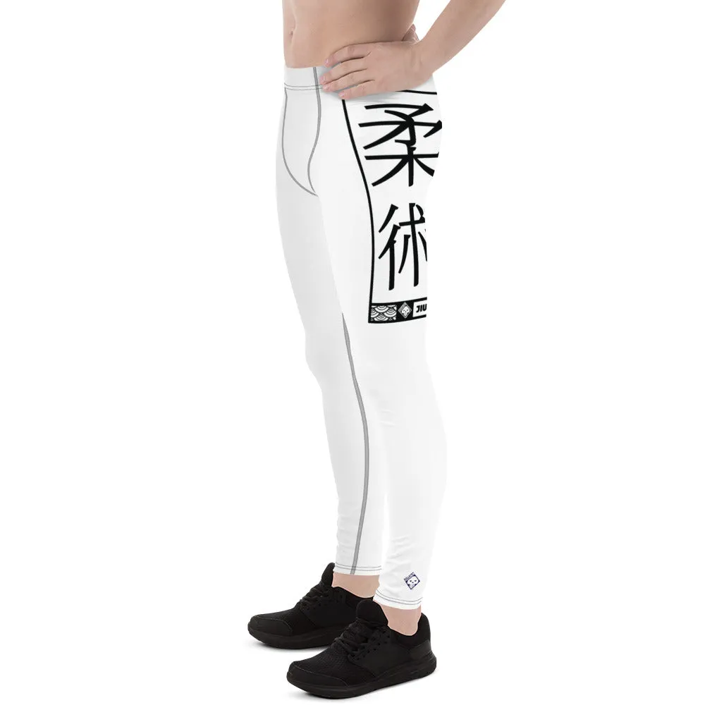 Men's Athletic Workout Leggings For Jiu Jitsu 016 - Snow