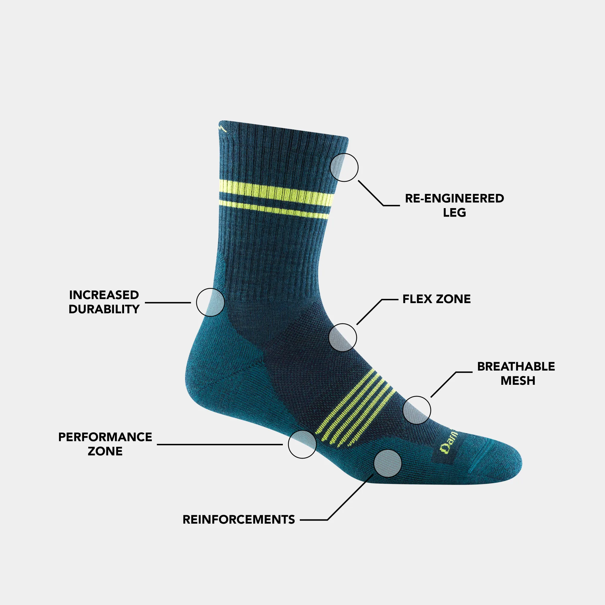 Men's Element Micro Crew  Lightweight Running Sock