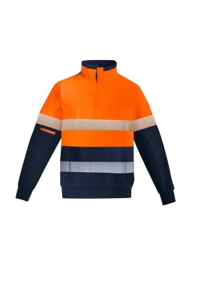 Mens Orange Flame HRC 2 Hoop Taped 1/4 Zip Brushed Fleece