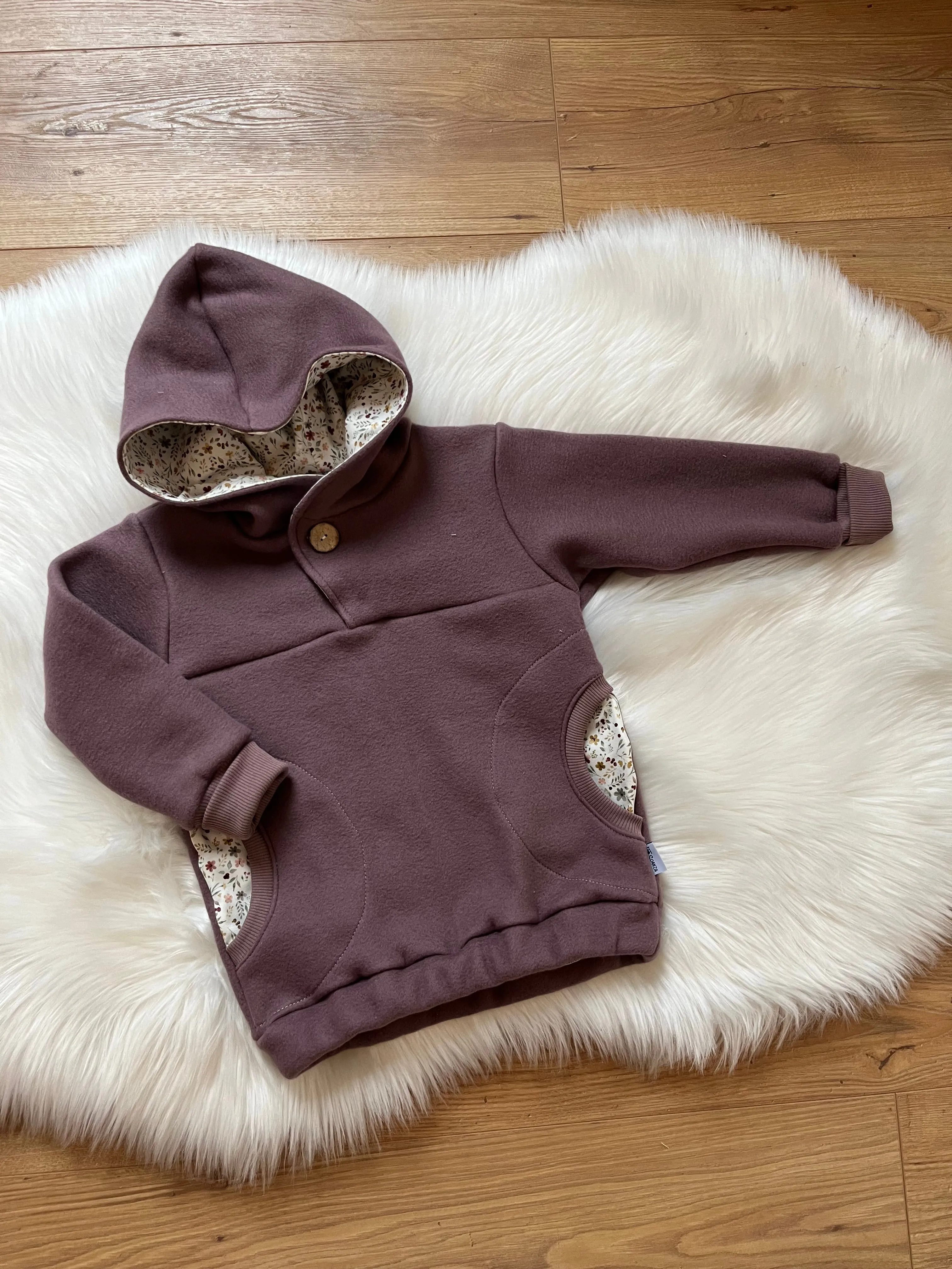 Outdoorhoodie organic Fleece mit Seitentaschen