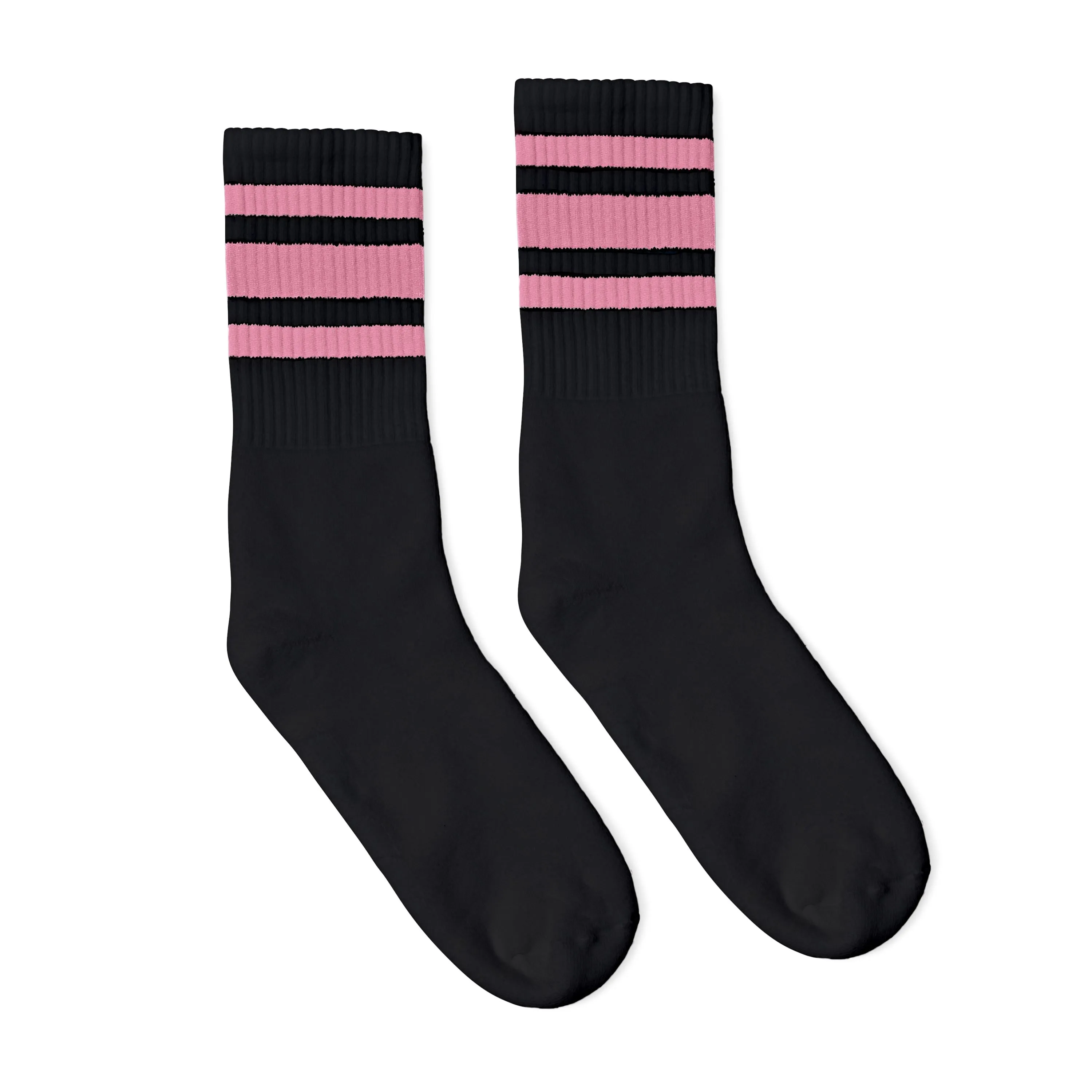 Pink Striped Socks | Black