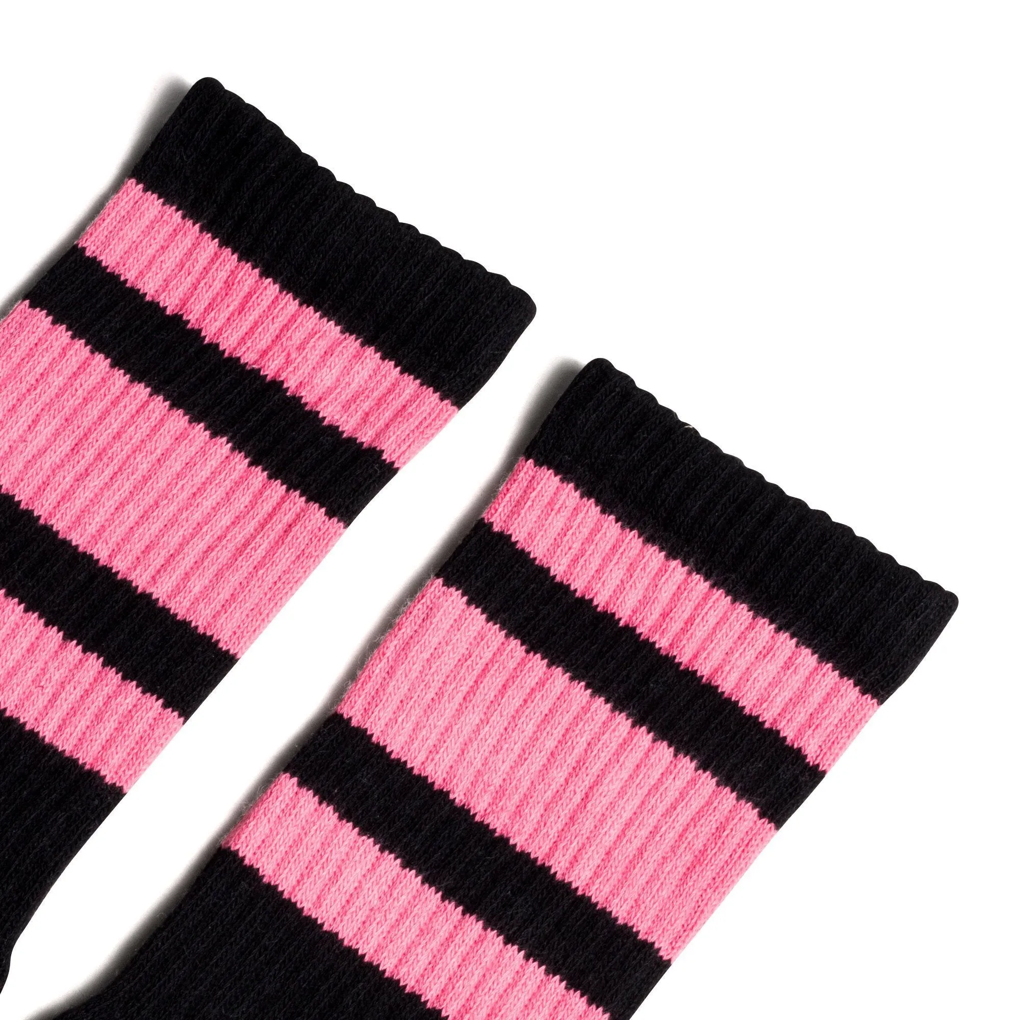 Pink Striped Socks | Black