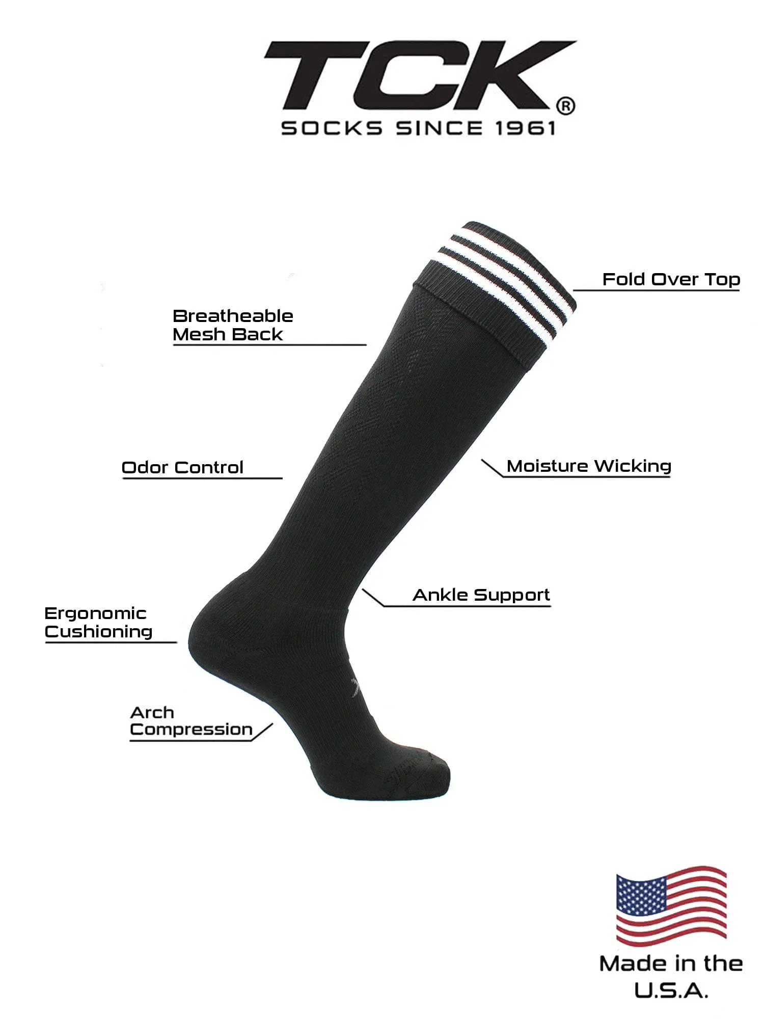 Premier Soccer Socks with Fold Down Stripes