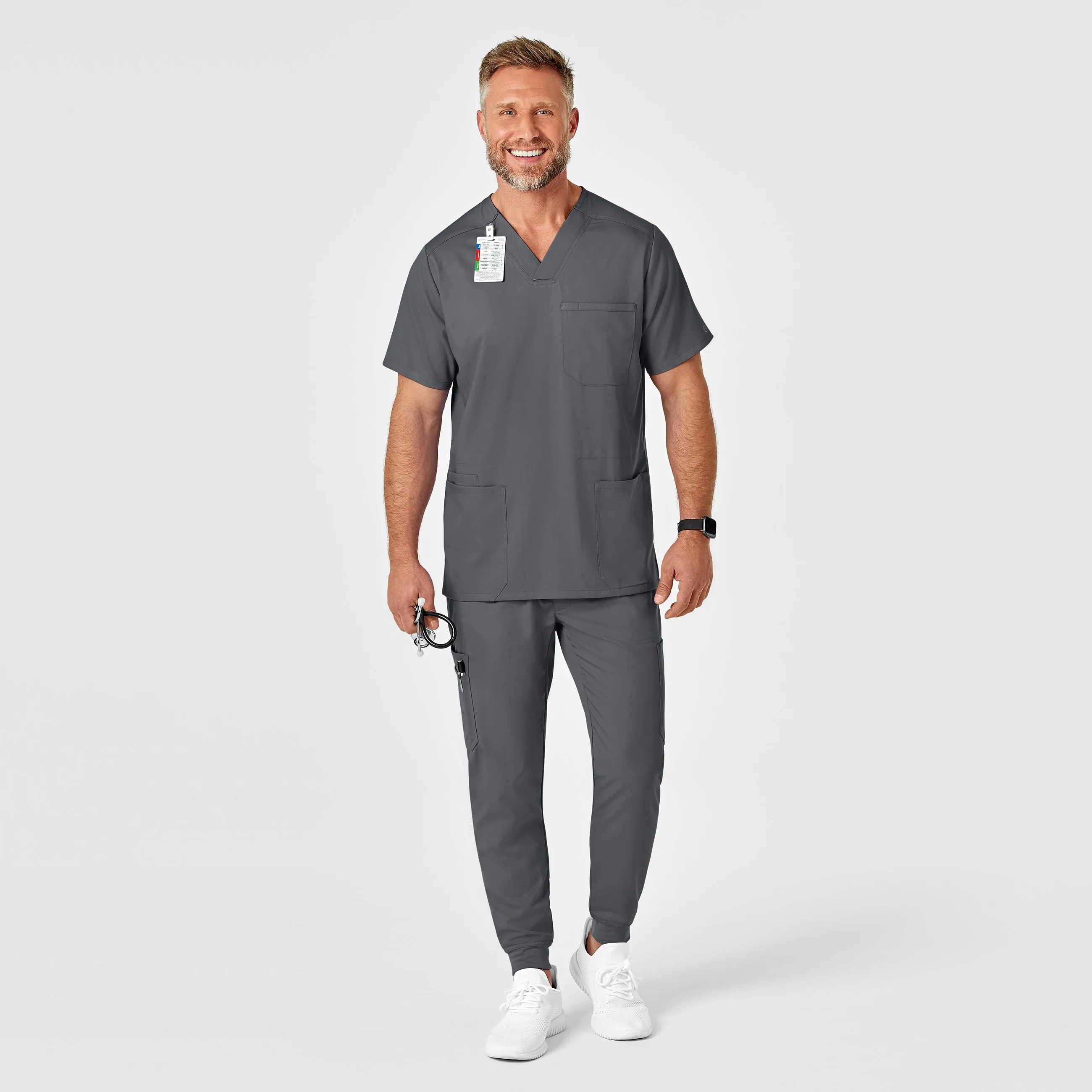 PRO Men's Cargo Jogger Scrub Pant - Pewter