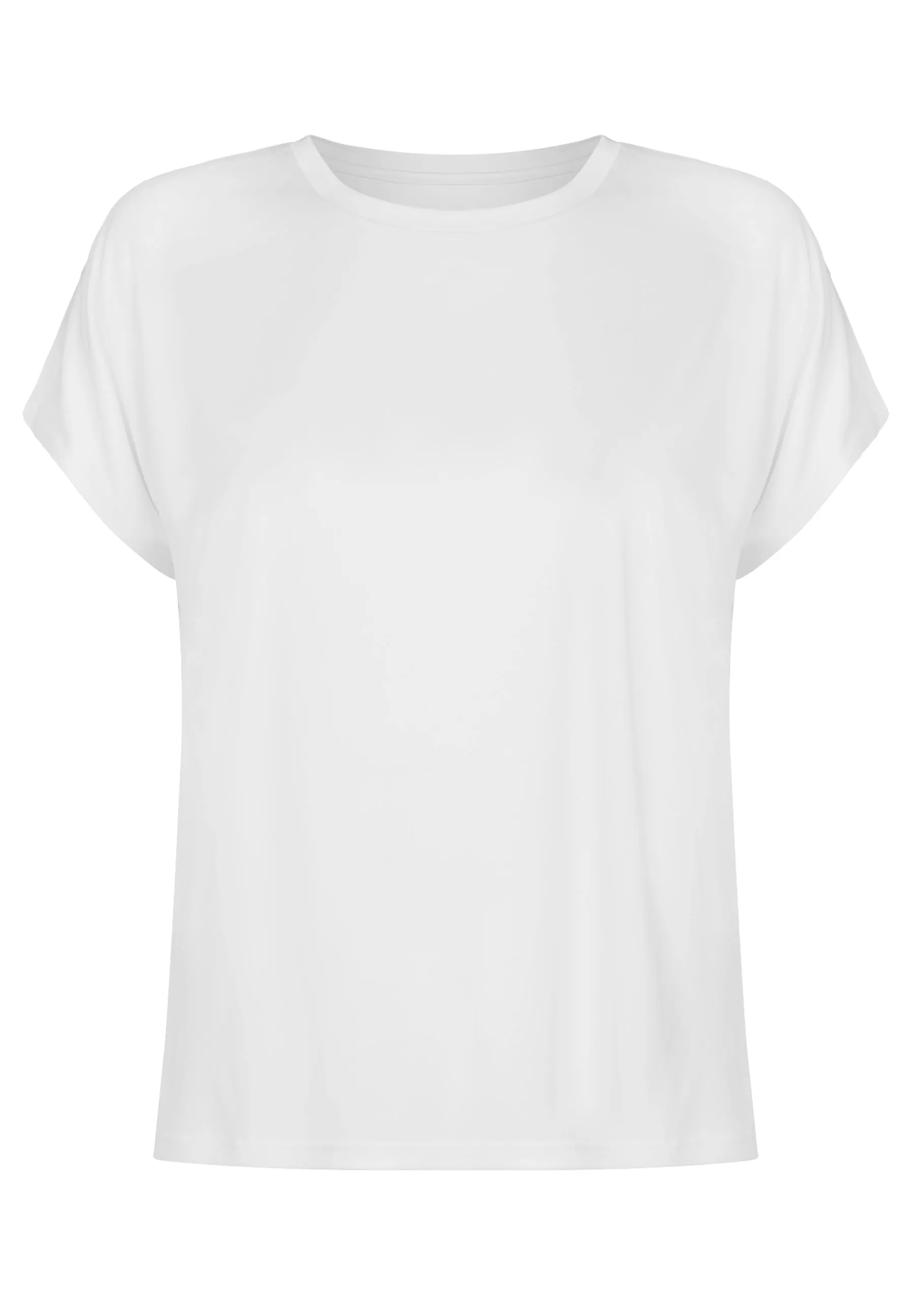 Relaxed Crew Neck Short Sleeve T-Shirt-White