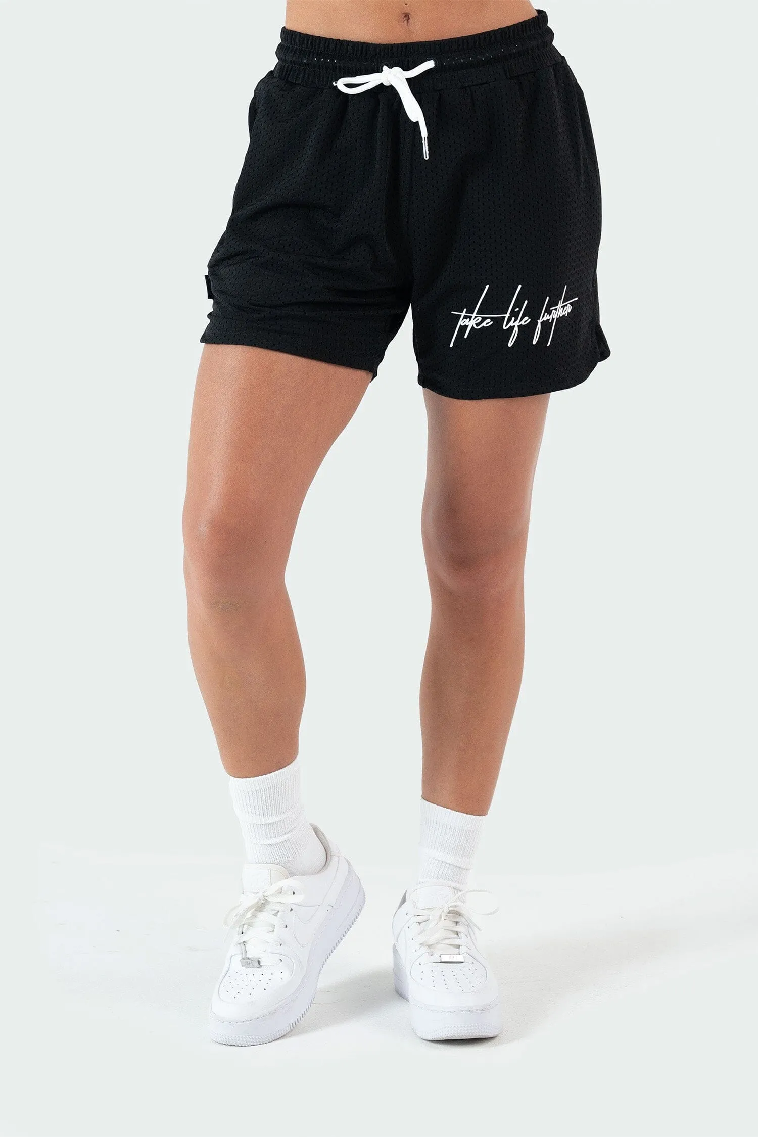 Script Mesh 5 Inch Shorts