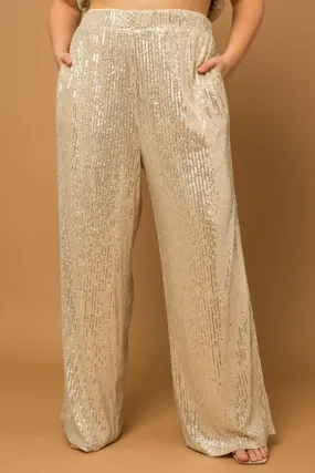 Straight Leg Sequin Pants