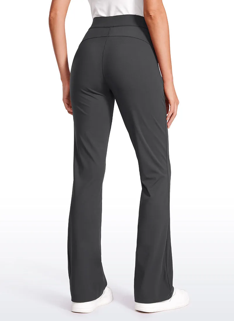 Stretch Flared Pants with Zip Pockets 31"