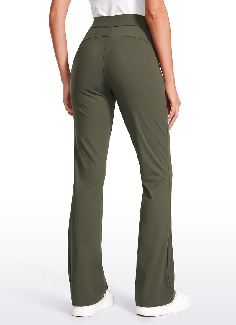 Stretch Flared Pants with Zip Pockets 31"