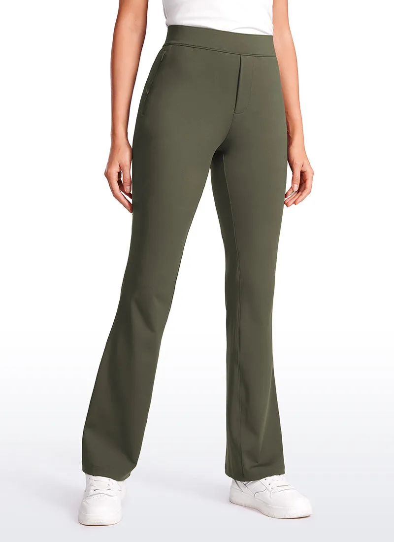 Stretch Flared Pants with Zip Pockets 31"