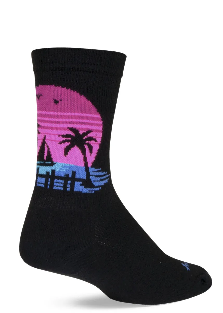 Sunset Skull Crew Socks