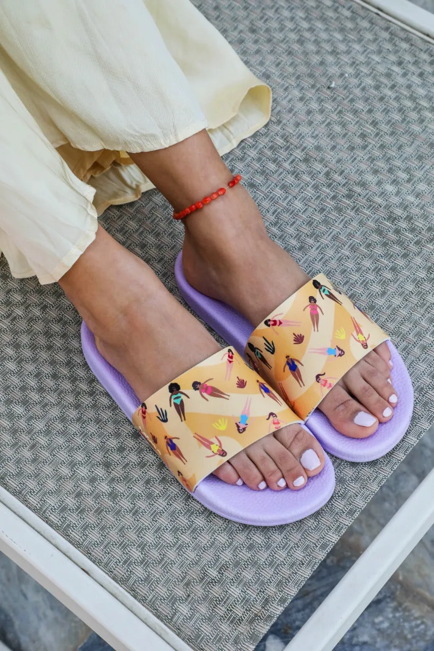 Swimming Women Sliders Light Peach X Lavender