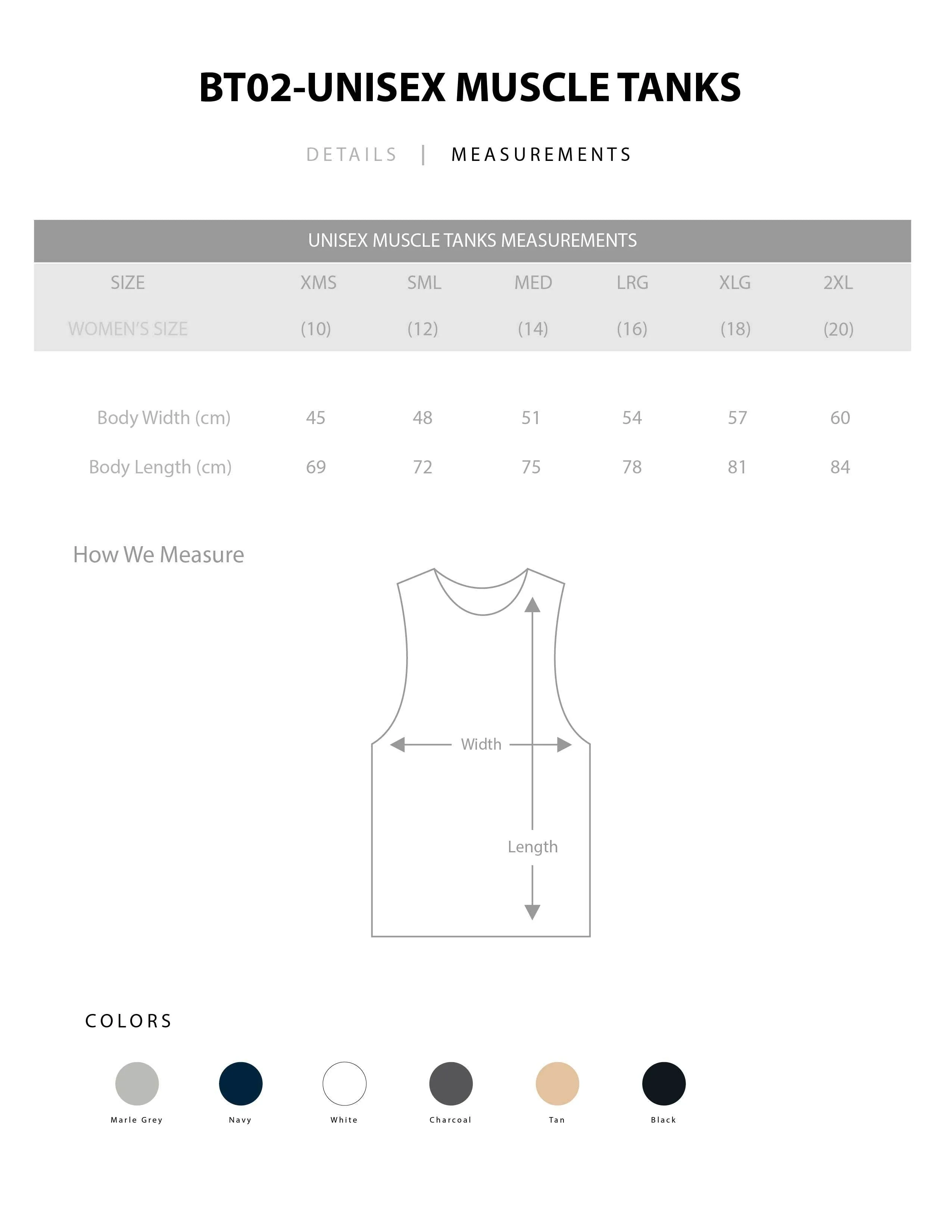 UNISEX BLANK SLEEVELESS MUSCLE TANK